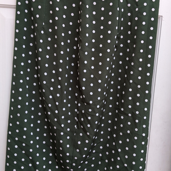 Green polka dot off shoulder top with split skirt by SHEIN, size 0XL (12) - Picture 4 of 5